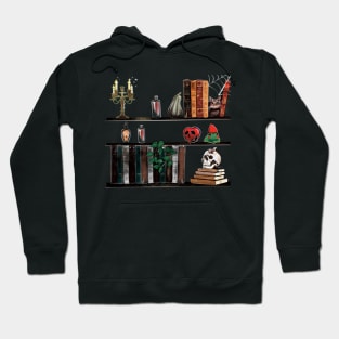 Autumn Halloween Bookshelf Hoodie